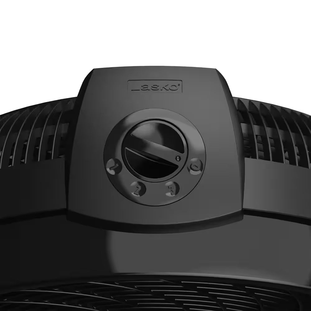 Cyclone 20 In. 3 Speed Air Circulator Floor Fan for Home in Black with Wall Mount Option, Pivoting Head and Carry Handle