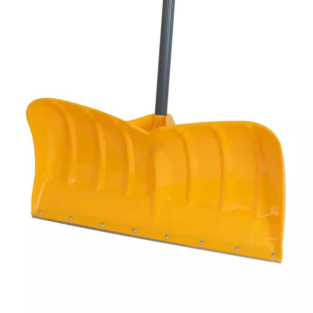 41.25 In. Handle Steel Snow Shovel and 26 In. Plastic Blade Versa Grip Combo and Pusher with Steel Strips