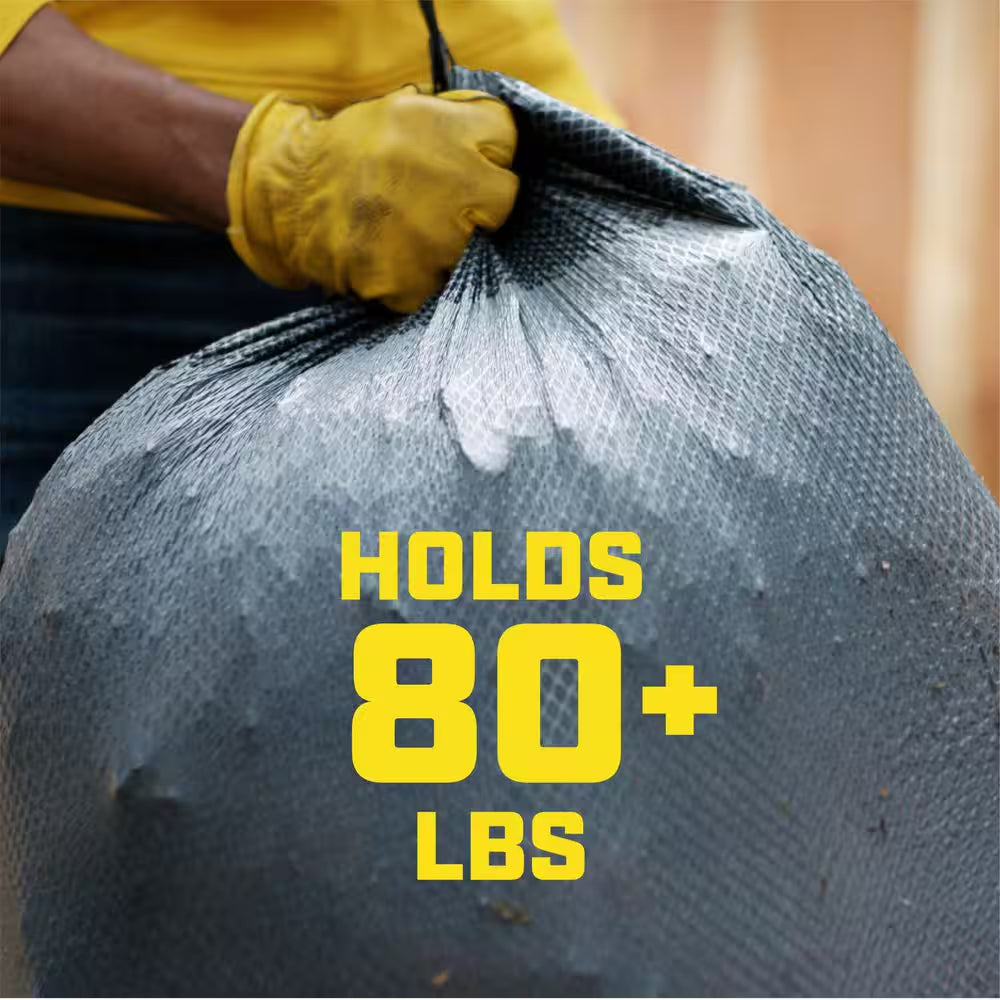 30 Gal. Heavy Duty Large Drawstring Outdoor Unscented Black Trash Bags (50-Count)
