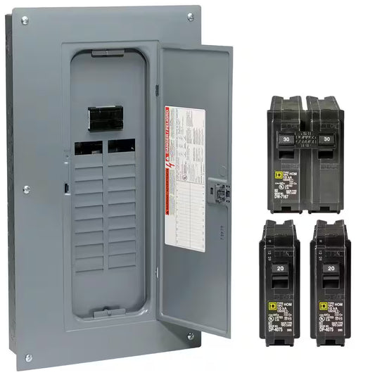 Homeline 100 Amp 20-Space 40-Circuit Indoor Main Breaker Plug-On Neutral Load Center with Cover(Hom2040M100Pcvp)
