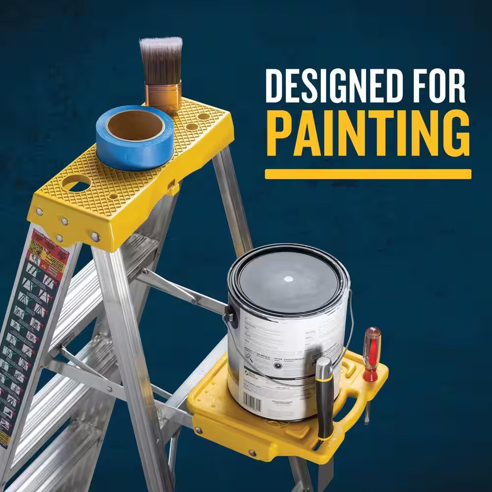 6 Ft. Aluminum Step Ladder (10 Ft. Reach Height) with 250 Lb. Load Capacity Type I Duty Rating