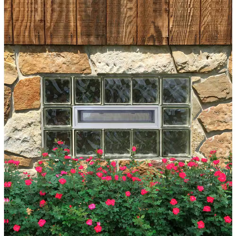 3 In. Thick Series 24 In. X 6 In. X 3 In. Hopper Vent for Glass Block Windows (Actual 23.25 In. X 5.75 In. X 3.12 In.)