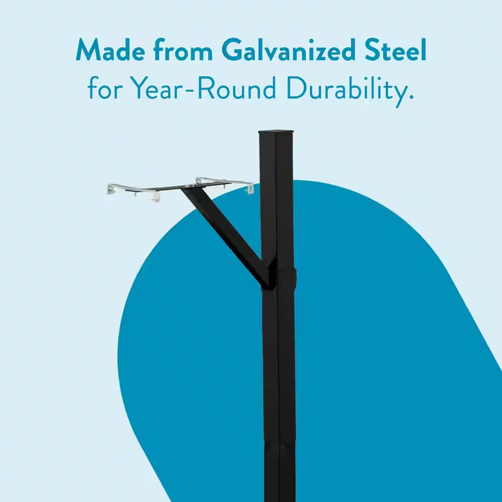 Steel Drive-In, Top Mount, Mailbox Post Kit, Black