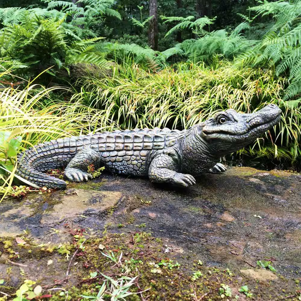 22 In. Gator the Alligator Bronze Patina Collectible Beach Statue