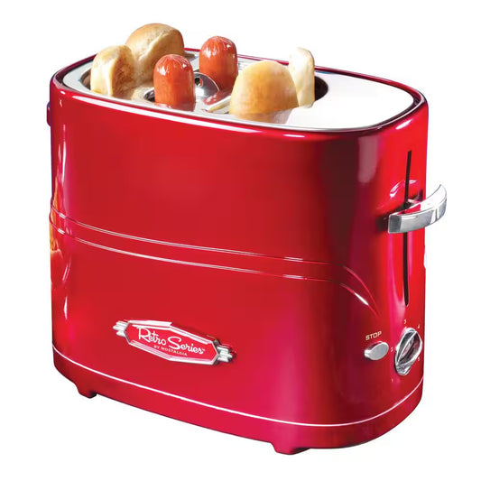 Pop-Up 2-Hot Dog and Bun Toaster with Mini Tongs