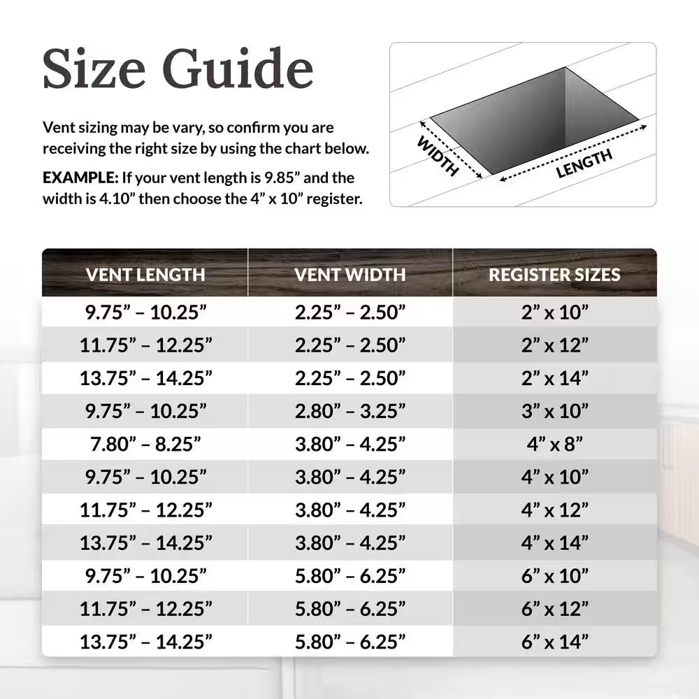 4 In. X 10 In. Black Steel Floor Register with Damper Box