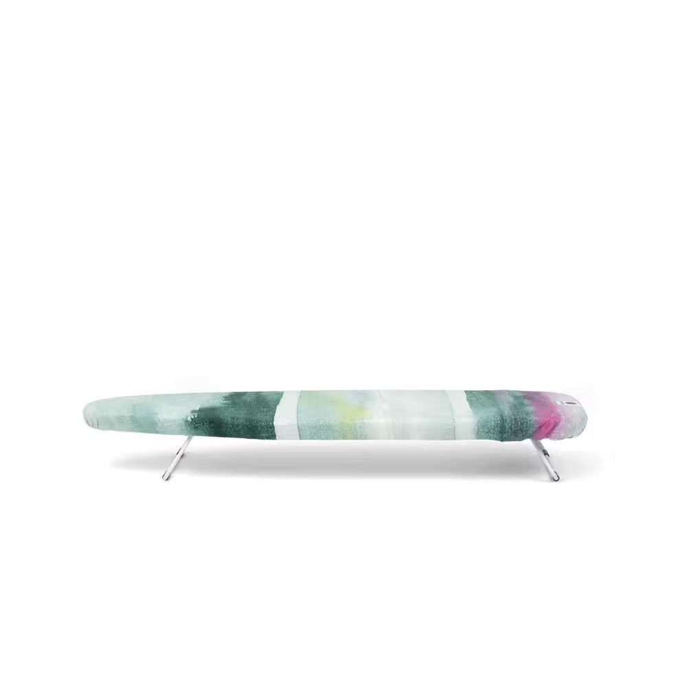 Tabletop Ironing Board S 37 X 12 in with Collapsable Legs and Storage Hook, with Morning Breeze Cover and White Frame