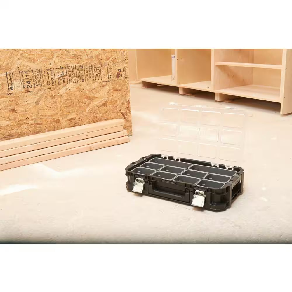 Connect Stackable Portable Heavy Duty Lightweight 10-Compartment Small Tool and Parts Organizer