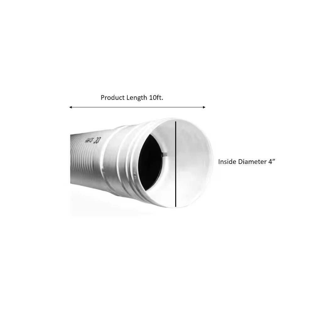 4 In. X 10 Ft. Triplewall Solid Drain Pipe