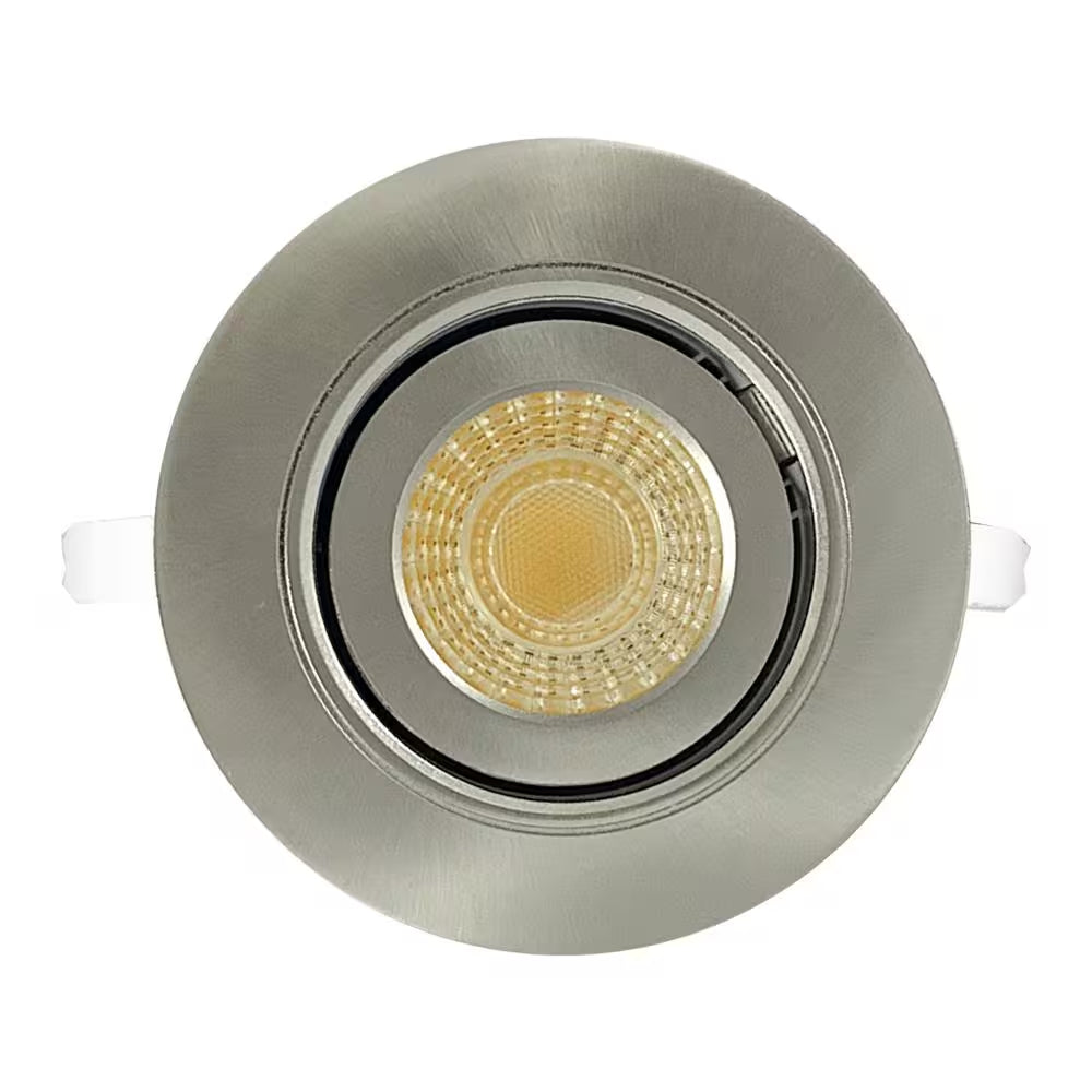 Premium Downlight 3 In. 2700K - 5000K Brushed Nickel New Construction/Remodel Recessed Integrated LED Gimbal Kit