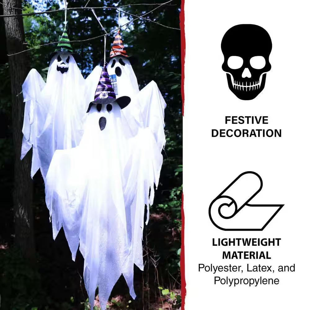 26 In. Hanging Ghosts Set of 3 Halloween Prop