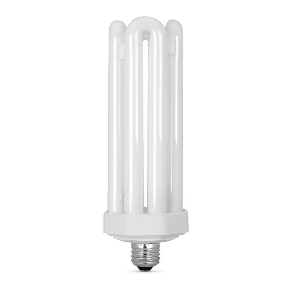 300-Watt Equivalent CFLNI Quad Tube E26 Base with Mogul Base Adapter Non-Dimmable CFL Light Bulb, Daylight 6500K