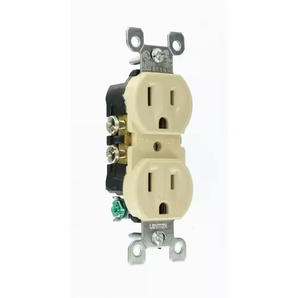 15 Amp 125 V Duplex Outlet/Receptacle, Ivory (10-Pack) 5320-IMP