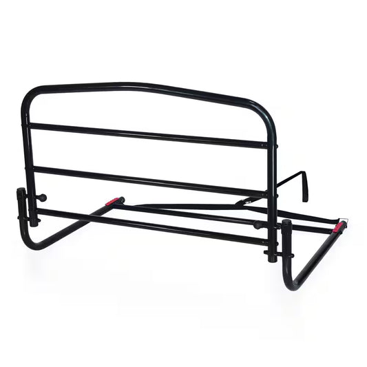 30 In. Safety Bed Rail with Swing-Down Assist Handle in Black