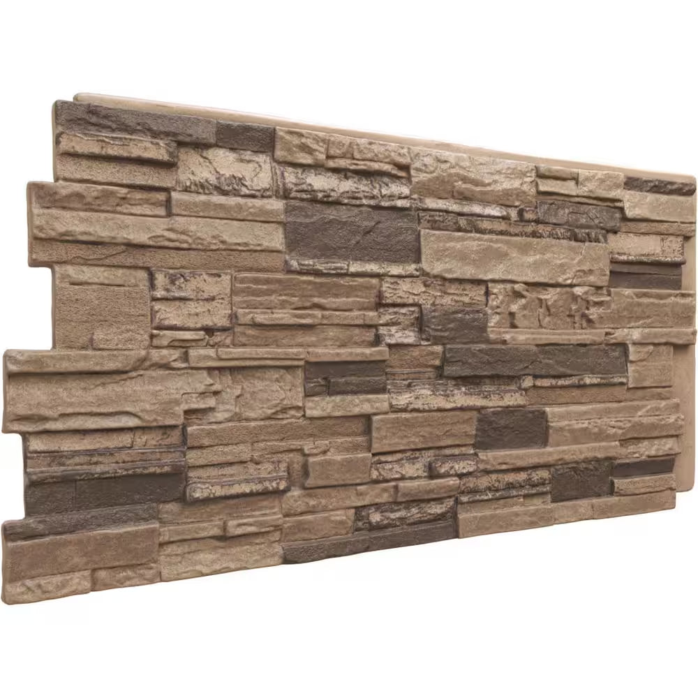 48-5/8 In. X 24-3/4 In. Cascade Stacked Stone, Stonewall Faux Stone Siding Panel