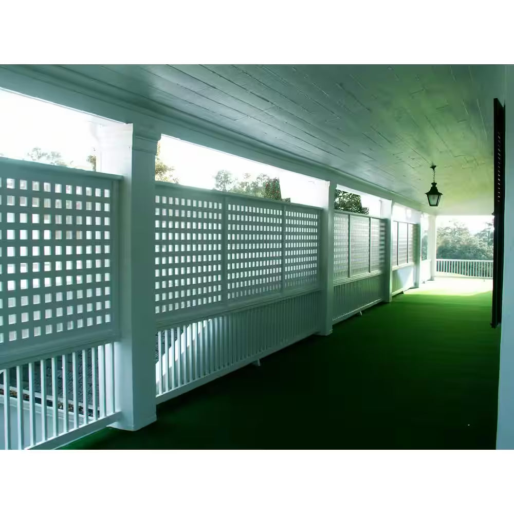 Square 4 Ft. X 32 In. White Vinyl Decorative Screen Panel