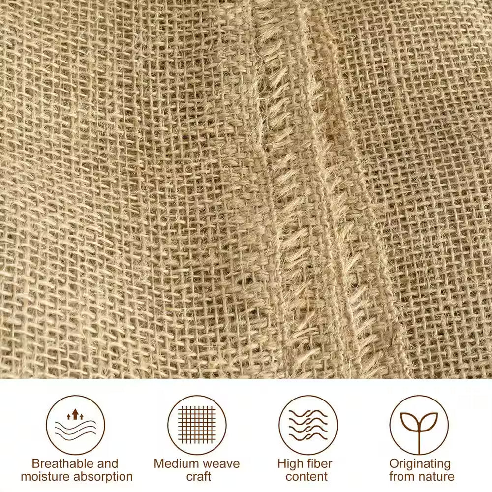 63 In. X 25 Ft. Gardening Burlap Roll - Natural Burlap Fabric for Weed Barrier, Tree Wrap Burlap, Rustic Party Decor