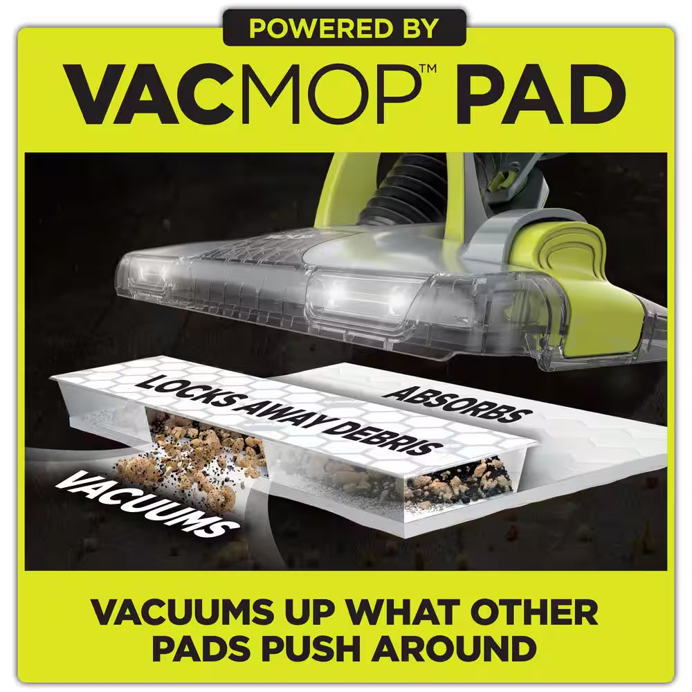 VACMOP 5.9 In. X 10 In. Disposable Hard Floor Vacuum and Mop Pad Refills Microfiber Cloth (10-Count)