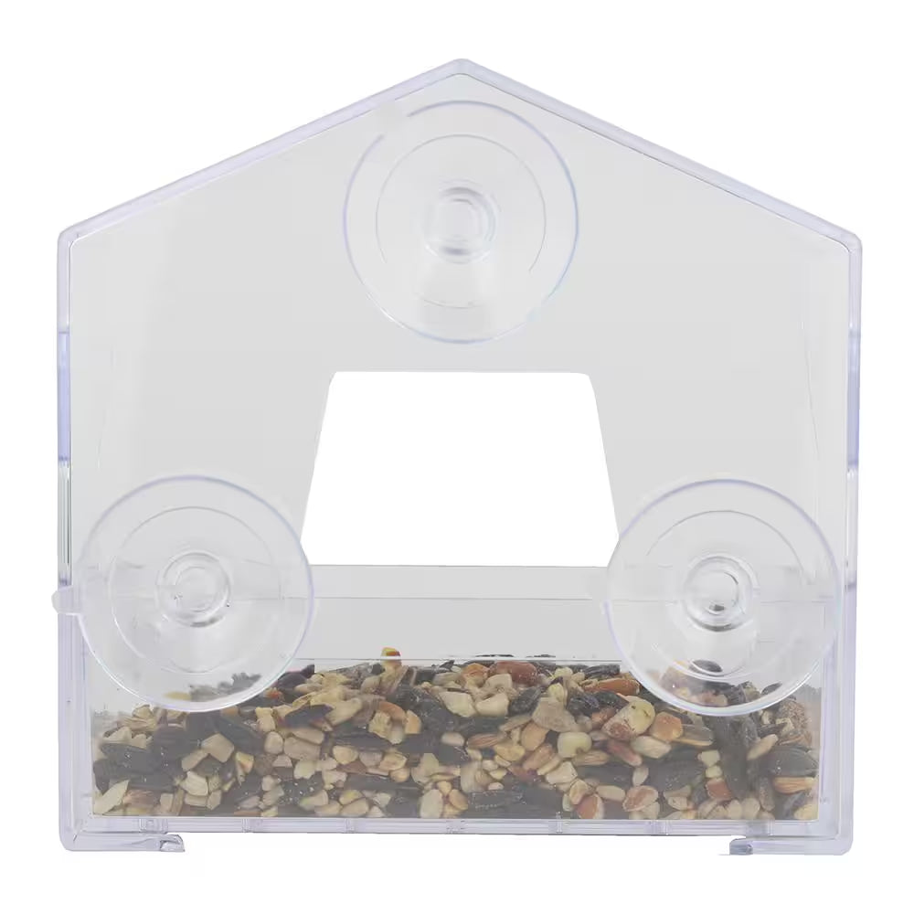 Clear Window Bird Feeder with 4 Suction Cups - 0.5 Lb. Capacity