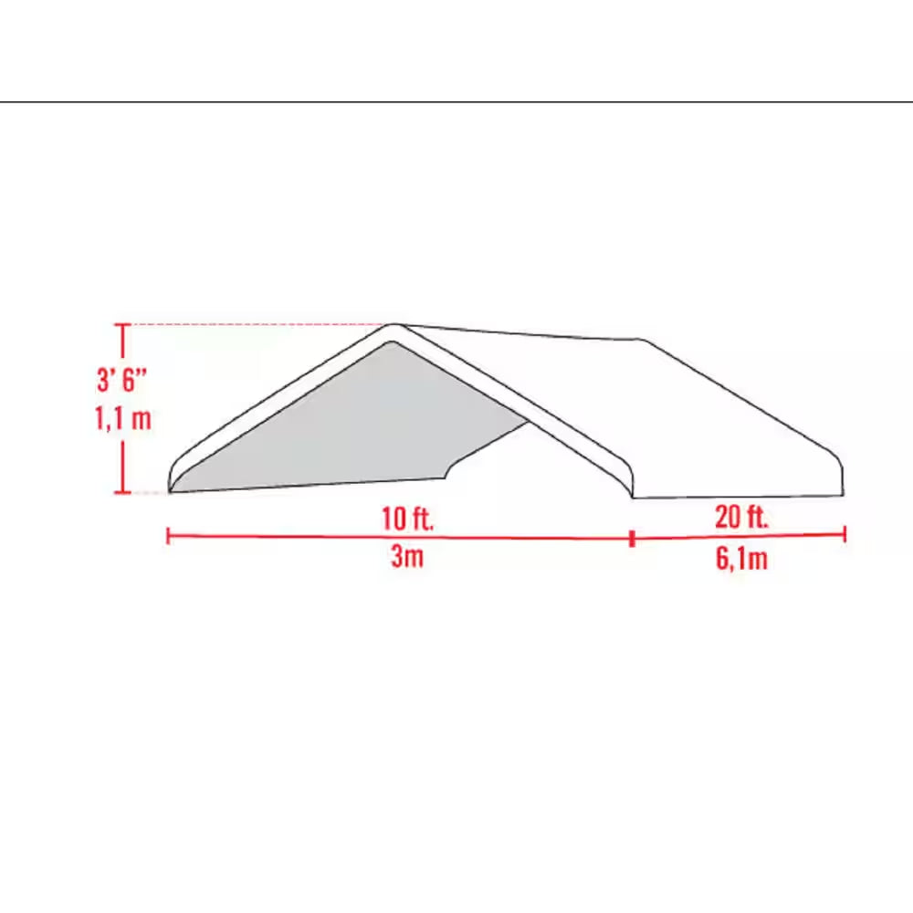 10 Ft. W X 20 Ft. D Max AP Canopy Replacement Cover in White with 100% Waterproof, Uv-Resistant Fabric