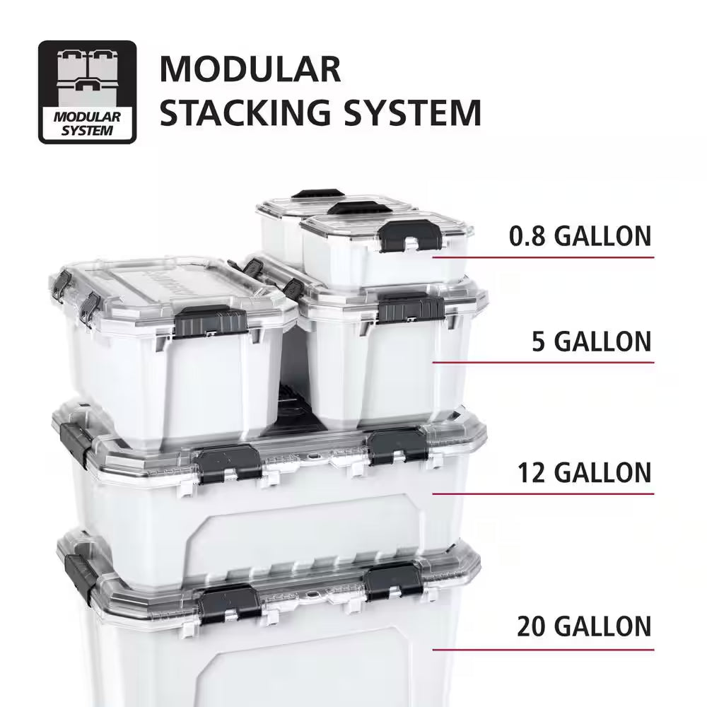 0.8 Gal. Compact Pro Duty Waterproof White Tote (4-Pack)