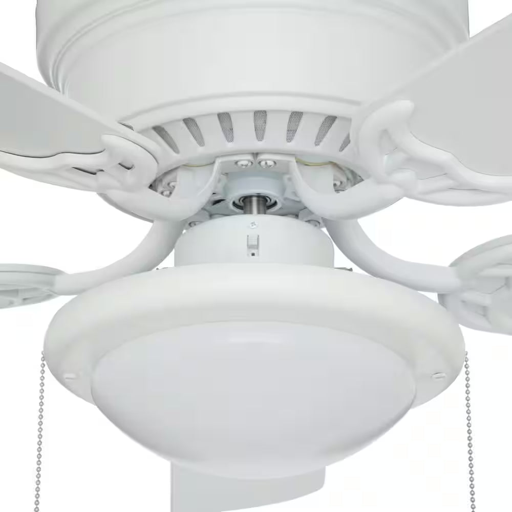 Hugger 44 In. LED Matte White Ceiling Fan