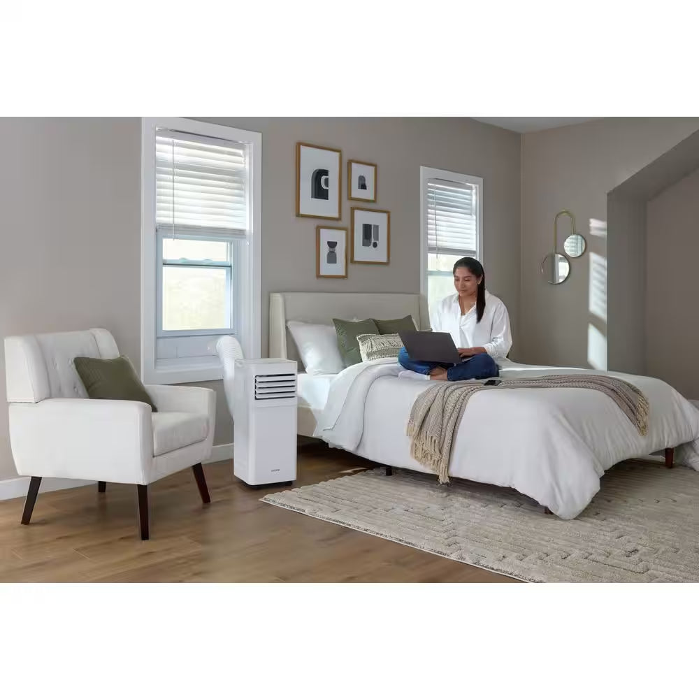 6,000 (DOE) BTU 115-Volt Portable Air Conditioner Cools 250 Sq. Ft. with Remote in White, Powered by Hubspace