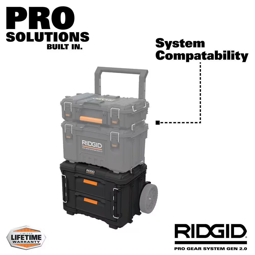 2.0 Pro Gear System 22 In. XL 2 Drawers Modular Tool Box Storage