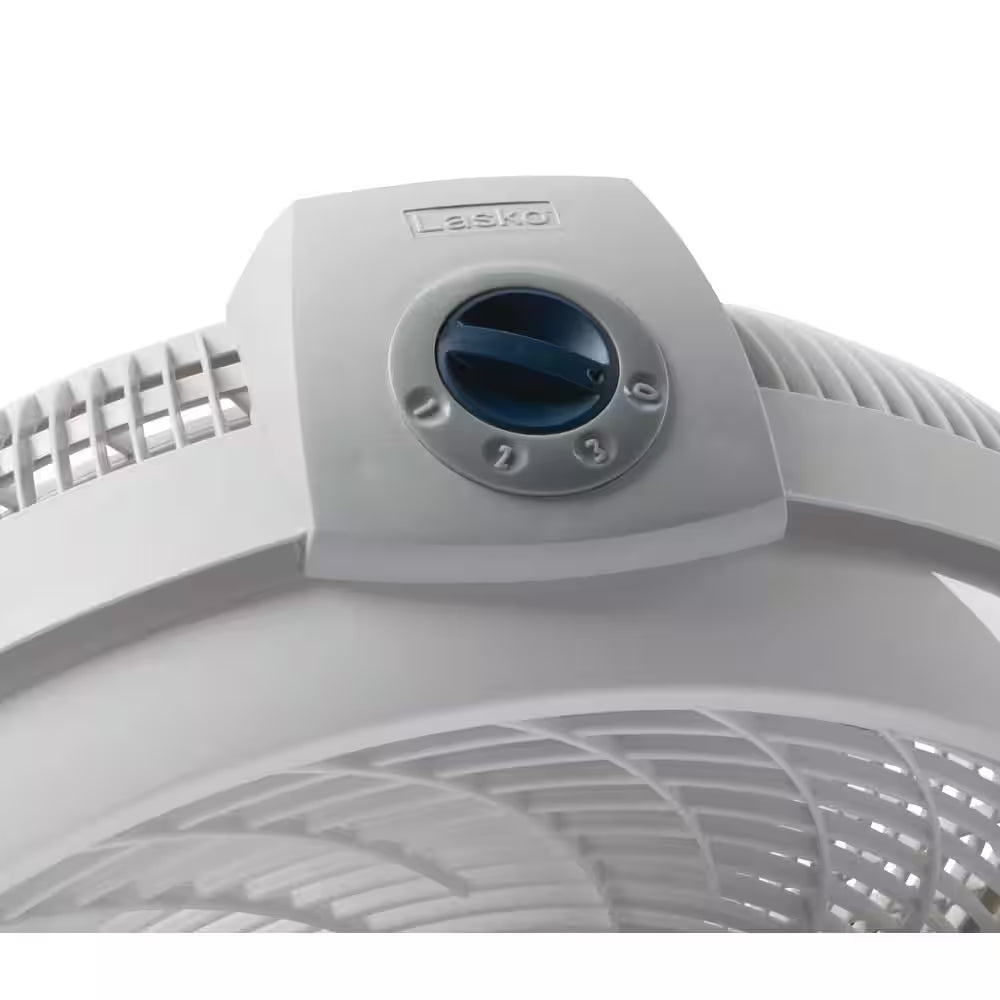 Cyclone 20 In. 3 Speed Air Circulator Floor Fan for Home in White with Wall Mount Option, 90° Pivoting Head and Handle