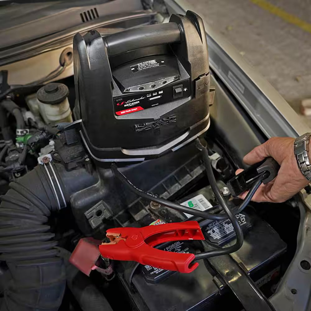 Automotive Portable Power Station and 600 Peak Amp Jump Starter with 12-Volt DC Outlet and LED Area Light