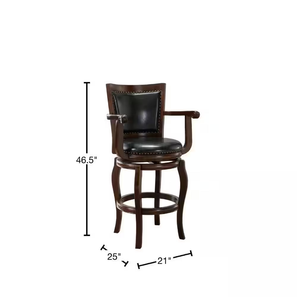 Jones 45 In. H Cappuccino High Back Wood 29 In. Barstool