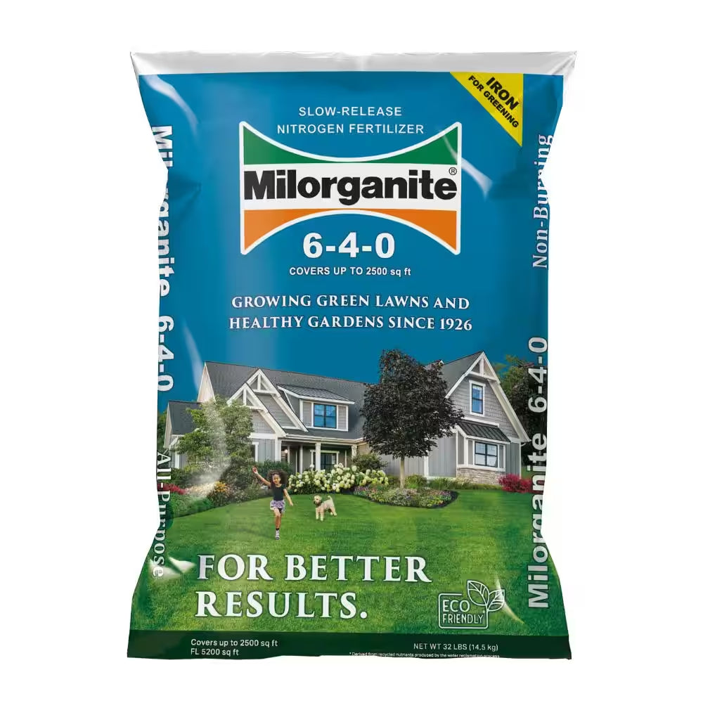 32 Lb. 2,500 Sq. Ft. Organic Slow-Release Nitrogen Lawn and Garden Dry Lawn Fertilizer 6-4-0