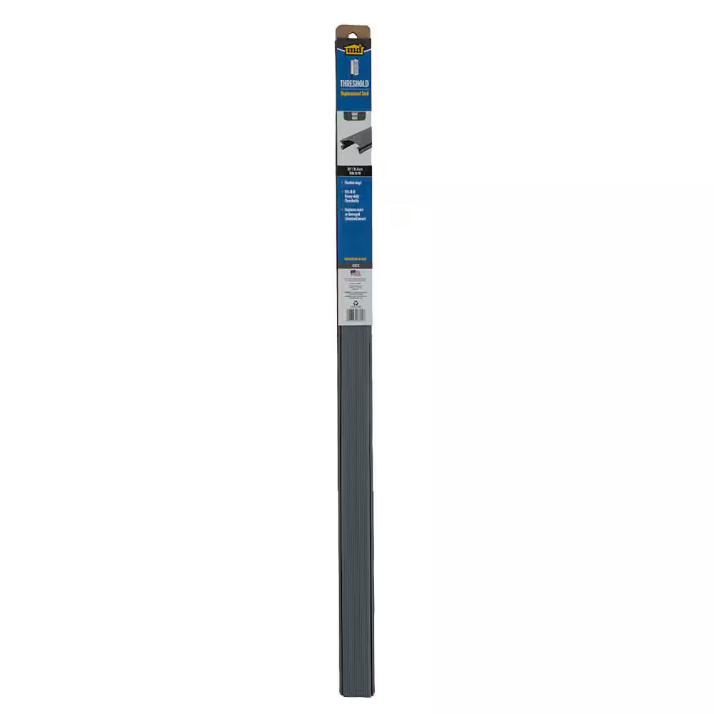 1.5 In. X 36 In. Gray Vinyl Replacement Insert for Heavy Duty Door Weatherstripping Threshold