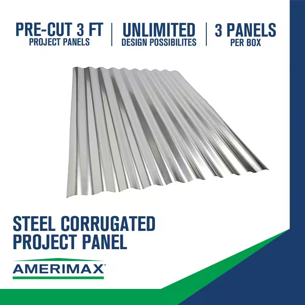 3 Ft. Galvanized Steel Corrugated Project Panel (3-Pack)