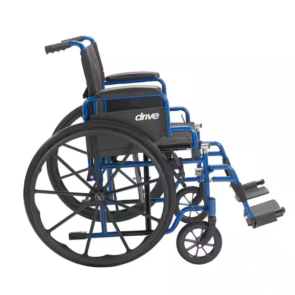 Blue Streak Wheelchair with Flip Back Desk Arms, 20 In. Seat and Swing-Away Footrests