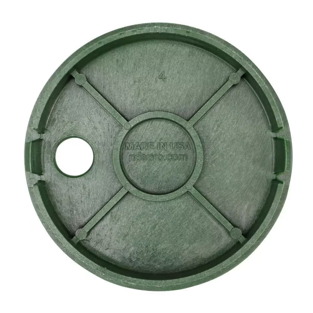 6 In. round Valve Box and Cover, Black Box, Green ICV Cover
