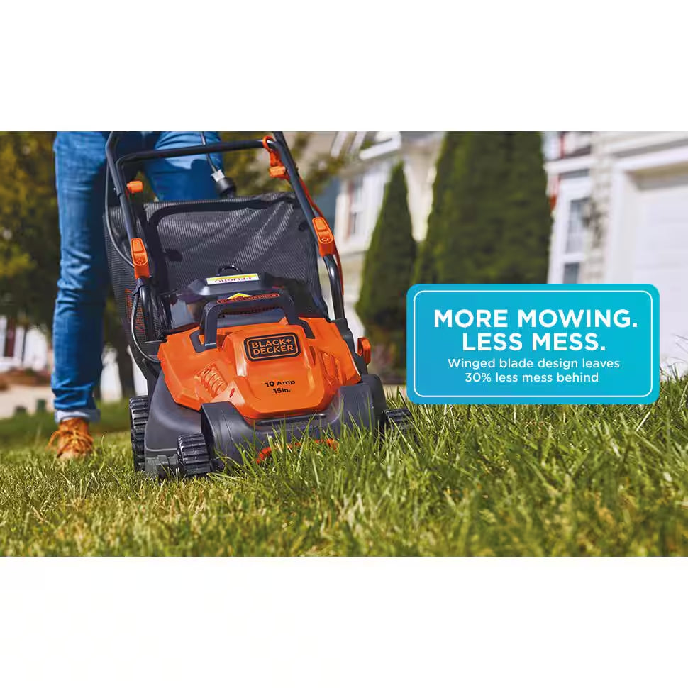 15 In. 10 AMP Corded Electric Walk behind Push Lawn Mower