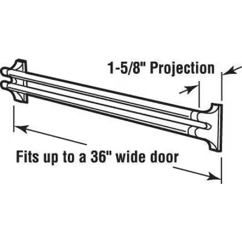 36 In. L Steel Reinforced White Vinyl Push Bar for Hinged Swinging Screen Doors