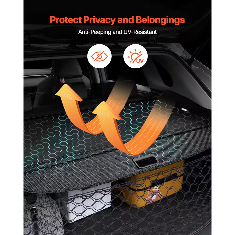 Retractable Cargo Cover, Upgraded Carbon Fiber Texture Trunk Cover, Anti-Peeping Luggage Privacy Shield