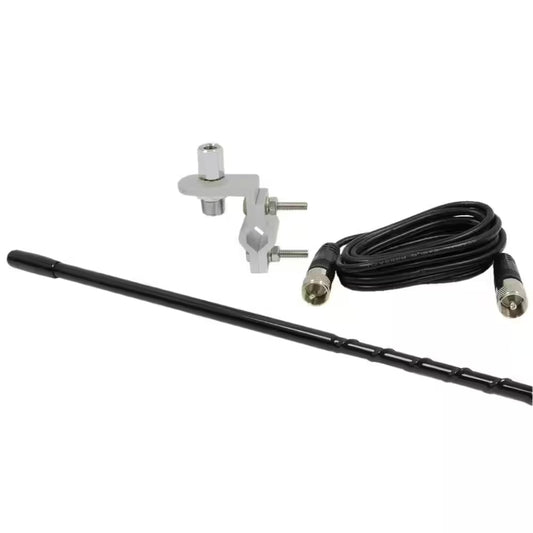 Mirror Mount Fiberglass CB Antenna Kit in Black, 3 Ft.