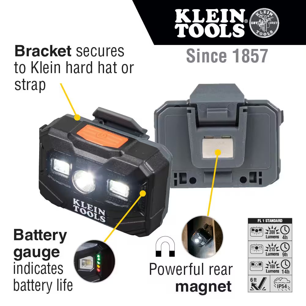 Rechargeable Headlamp and Work Light, 300 Lumens, 3 Modes