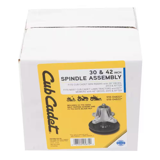 Original Equipment Spindle Assembly for Select 30 In. and 42 In. Lawn Tractors and Rzt'S, OE# 918-04822 and 618-04822