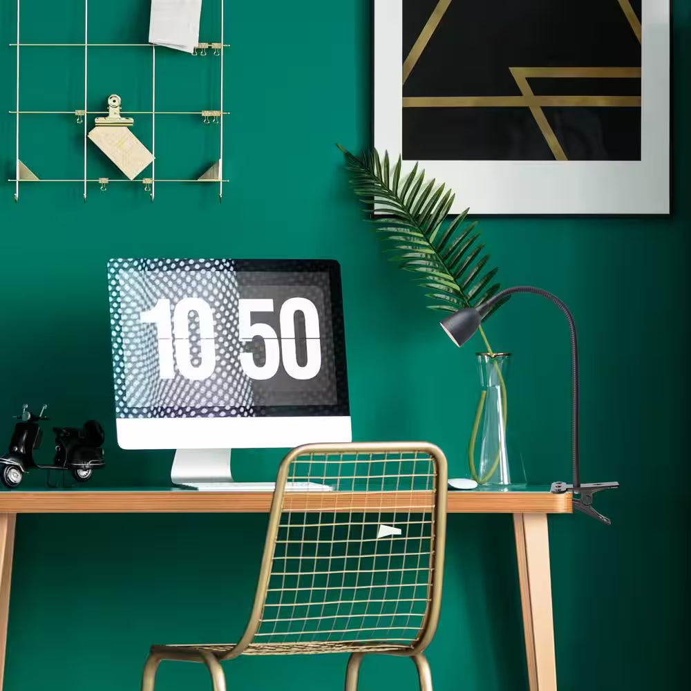 Olivia LED Flexible 22 In. Black Clamp Lamp with Dimming and Color Adjustable