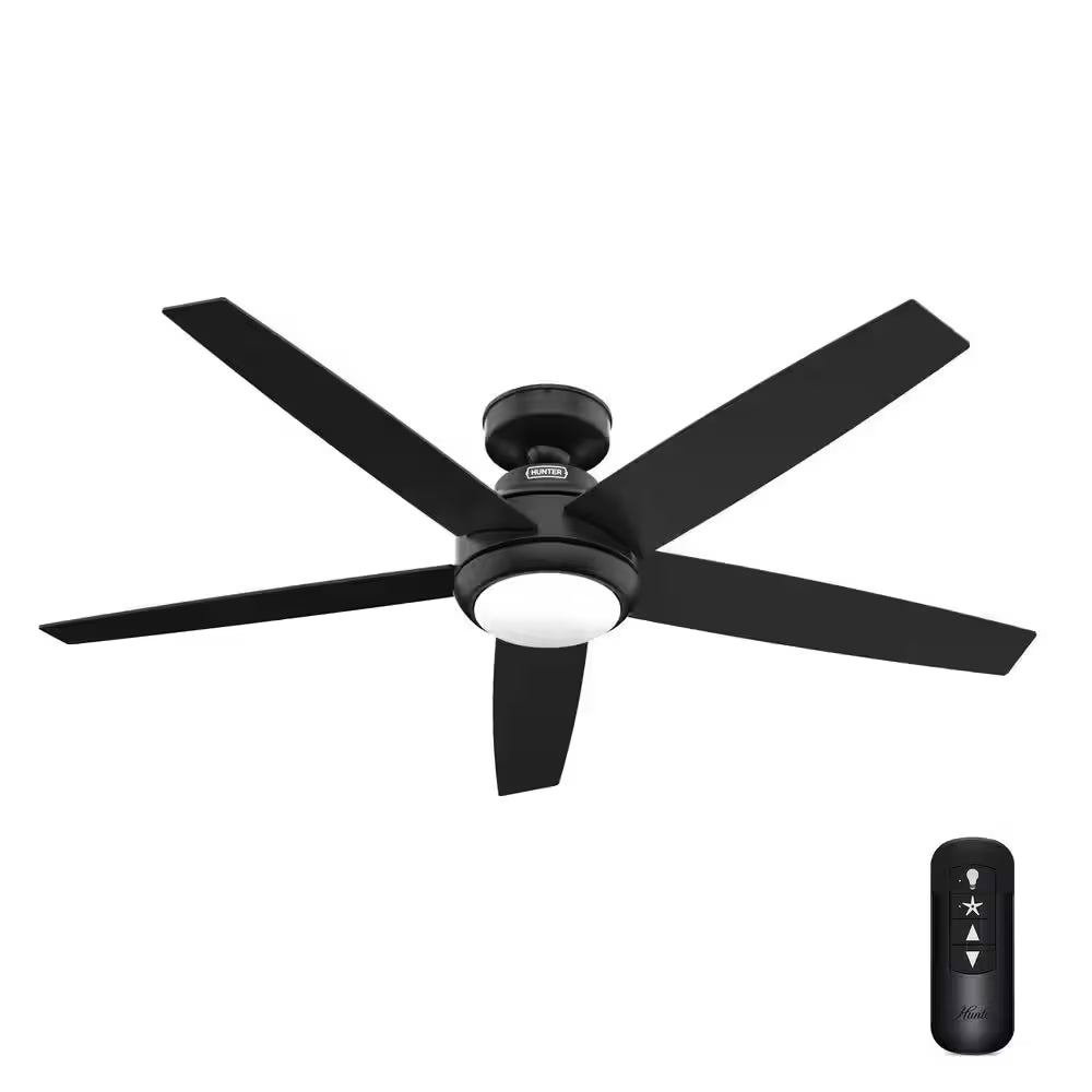 Zayden 52 In. Integrated LED Indoor Matte Black Ceiling Fan with Light Kit and Remote Included