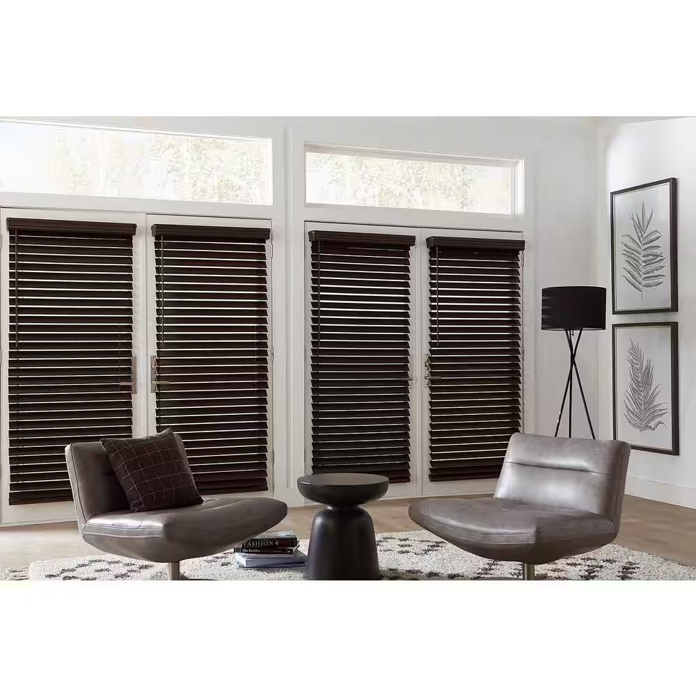 Custom Classic 2-1/2 In. Room Darkening Cordless Faux Wood Blinds