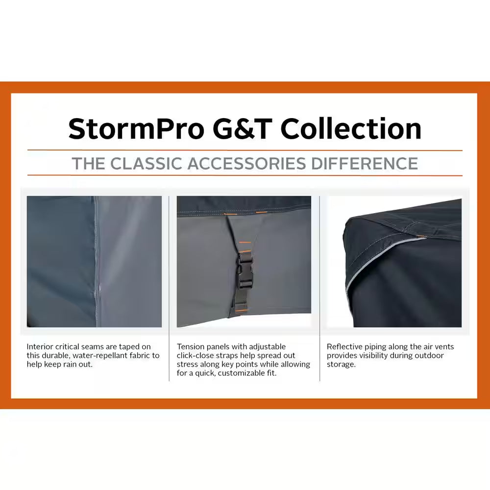 Stormpro 76.3 In. L X 23.8 In. W X 21.8 In. H Heavy-Duty Rainproof Compact Utility Tractor Cover