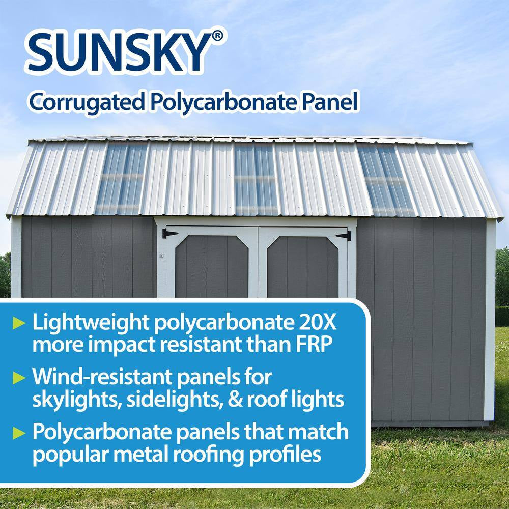 38 In. X 6 Ft. 9" Corrugated Polycarbonate Roof Panel in White Opal