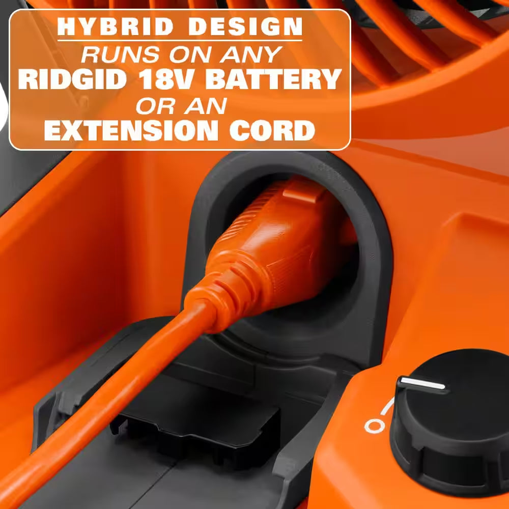 18V Cordless Hybrid Jobsite Fan with (2) 4.0 Ah Batteries, Charger, and Bag