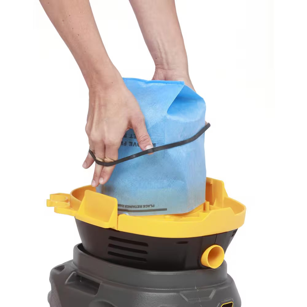 2.5 Gal. 1.75 Peak HP Small Shop Vacuum Wet Dry Vac with Filter Bag, Hose, Utility and Car Nozzle Attachments HD2025