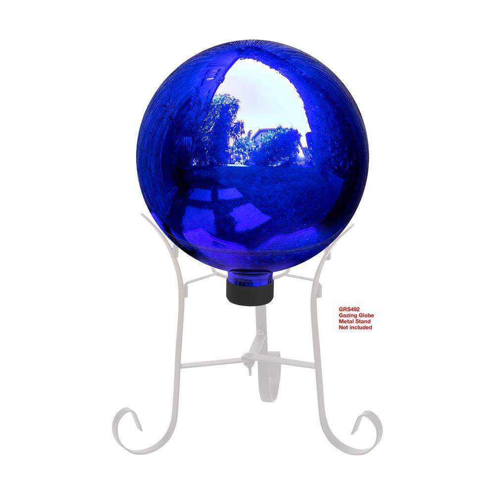 10 In. Dia Indoor/Outdoor Glass Gazing Globe Festive Yard Decor, Blue